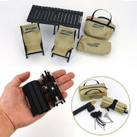 1 Set Camping Equipment Folding Seat Mini Egg Roll Table Ornaments for 1/10 RC Crawler Car Parts