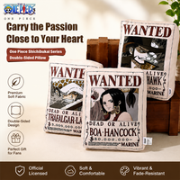 1pc Official One Piece Wanted Poster Double-Sided Throw Pillow, Anime Soft Cushion Home Sofa Bedroom Decor Fans Collection Gift.
