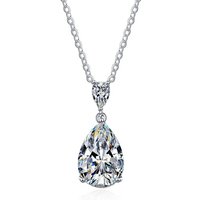 925 Sterling Silver 5A Zircon Necklaces Pendant for Women New Trendy Shine Geometric Collar Fashion Evening Party Jewelry Gifts