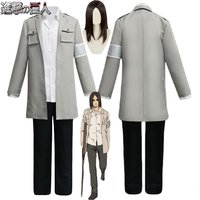 Anime Attack on Titan Eren Yeager Cosplay Costume Wig Eren Jaeger Cosplay Clothes Uniform Suits Outfits Halloween Costumes Men