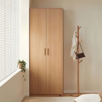 High-Quality Solid Wood Style Wardrobe Multifunctional Double-Door Storage Cabinet for Small Bedrooms Storage Cabinet