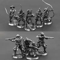 New Vintage White Copper Japanese Shogunate Samurai Figurines Mini Metal Soldier Statue Desktop Ornament Home Craft Decoration