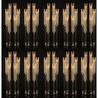 10pcs Candlestick Holde 6 Arm Candelabras Clear Taper Candle Holders Candlestick Holder For Wedding, Party, Dining Table