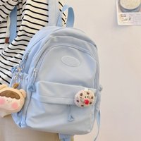 Fashion Large Capacity Women's Backpack Waterproof Nylon School Backpack Solid Color Lightweight School Bags Women