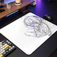 Cute INS Comic Girl Photovoltaic Glass Mouse Pad Tempered Upgrade Smooth FPS Game & Office Specific Mousepad Laptop Desk Mat