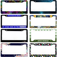 Tardis Aluminum Tags Frames Premium License Plate Frames Solid Rust-Proof Holder for Front and Rear Car Tags With Screw Caps