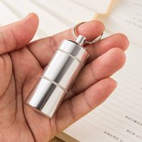 Portable Three-Layer Waterproof Medicine Canister Metal Pocket Pill Organizer Keychain Travel Camping Medicine Storage Case