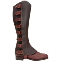 Leather Half Chaps Boot Shoes Cover Steampunk Gaiter Shin Guard Medieval Leg Kit Armor Costume Rider Saddle Hiking Hunt For Men