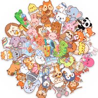 50Pcs PET Cute Pet & Milk Tea Transparent Stickers Cartoon Animal Pattern DIY Ornament Decals For Daily Items Papery Pop Store