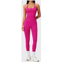 Seamless Hip Lifting Workout Clothes Women Tracksuit 2PCS Fitness Suit Sport Bra High Waist Leggings Yoga Set Push Up Sportswear
