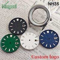 33.5mm NH35 custom logo dial textured date window GS dial suitable for NH35 movement watch modification accessories watch parts