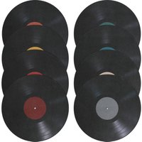 8 Pcs Vinyl Record Decoration Ornament Disco Party Decorations for Wall Aesthetic Music Ornaments Room Retro Alphabet Stickers