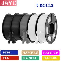 JAYO 3D Printer Filament PLA/PLA Plus/petg/PLA meta/PLAYG/HS-PLA/HSMPETG 1.75mm High Toughness FDM 3D Printer Materials 5Rolls