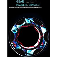 Magnetic Gear Fidget Ring Spinner – Metal EDC Finger Gyro, Ratchet Click Detachable Toy for ADHD Anxiety Stress Relief, Adult