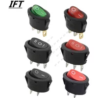 10Pcs KCD1 Oval Rocker Switch 3/2Pin 10A Power Switch 6A 250V 10A 125V ON-OFF-ON ON-OFF Boat Shape Switch Red Elliptical