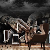 16+ Custom Mural,Peel N Stick Optional,Wallpaper for Living Room Walls Art Decor Barber Shop Salon Store Haircut Tool Renovation