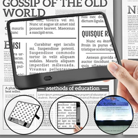 3X Full Page Magnifying Sheet with LED Lights Lightweight Reading Magnifier for Books Crafts Stamps Maps Kids Seniors