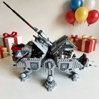 MOC 1082pcs Star Conflict All Terrain Model Toy Birthday Gift Tactical Actuator AT-TE Walker