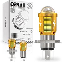 Oprah High Power LED H4 H6 BA20D Headlight Bulbs For Motorcycle Front Lighting With HD Lens White Yellow Hi/Lo Beam Lights 12V
