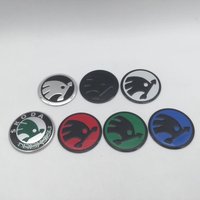 1pcs 3D 42mm 43mm car Emblem Steering Wheel Center Badge sticker Decal Styling Auto accessories For Skoda