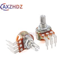 5PCS WH148 Linear Potentiometer Bend Feet 2K 5K 10K 50K 100K 500K B2K B5K B10K B50K B100K B250K B500K ohm 15mm Shaft