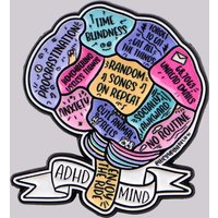 ADHD Mind Enamel Pin Colorful Brain Brooch Pines Lapel Pins Badge on Backpack Clothing Accessories Fashion Jewelry Friends Gifts