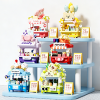DIY Mini Food Stall Building Block Set Creative Ice Cream Candy Store Model Bricks Toys Kids Birthday Party Gifts Desktop Decor