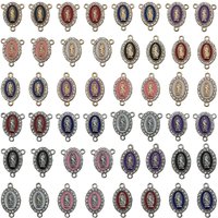 10/12pcs Enamel Virgin Mary Charms Alloy Inlaid Rhinestone Pendants for DIY Bracelets Necklaces Jewelry Making Accessories