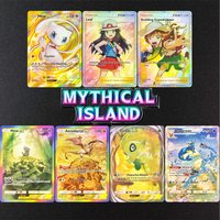 Homemade Pokemon TCG Pocket English Mythical Island Mew Aerodactyl Vaporeon Celebi Leaf Game Collection Card Toy