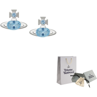 Vivienne Westwood Cubic Zirconia Earrings Unisex Blue/Silver 1250961272-090