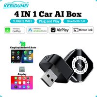 KEBIDUMEI Q1A 4-in-1 Car AI Box Wired to Wireless WiFi Carplay Plug & Play Android Auto Adapter Airplay MirrorLink Smart Dongle