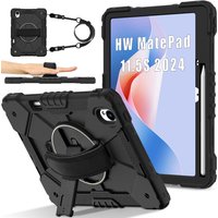 Stand Armor Case For Huawei MatePad 11.5 S 2025 2024 SLG-W50 SLG-W10 TGR-W09 360 Rotating Heavy Duty Cover With Shoulder Strap