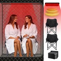 2 Person Upgraded Version Far Infrared Sauna Set for Home with 660nm Red Light Panel Infrared Sauna Heater 160℉