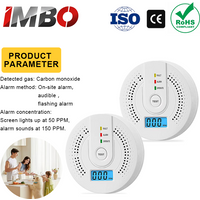Carbon Monoxide Detector LCD Digital Display CO Alarm Sound & Flash Alert Battery Powered Home Indoor Gas Detector