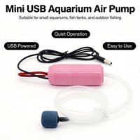 1PC Portable USB Air Pump for Aquarium – Mini Oxygenator Aerator, 5V Fish Tank Air Compressor, Quiet Aerator for Small Tanks,