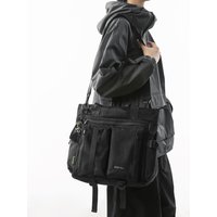 Trendy Large Capacity Workwear Crossbody Bag for Men Commuter Computer Bag Sports Single Shoulder Bag Multi-Functional