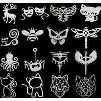 3pcs Stainless Steel Animal Charms Cat Wolf Bee Deer Owl Pendant For DIY Jewelry Making Necklace Earrings Bracelet Accessories