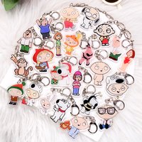 1/23Pcs Disney Family Guy Acrylic Car Keychain Bag Charms Accessories Cute Backpack Key Holder Funny Keyring Fans Friends Gifts