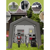 AliExpress HiMISS Portable Storage Shed, Outdoor Storage Shelter with Roll-Up Zipper Door, Waterproof Tarp, Portable Garage for Motorcycle, Bike,