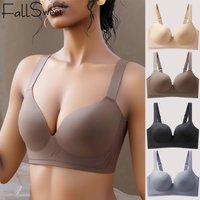 FallSweet Women's Plus Size Wireless Bra Full Coverage Minimized Brassiere Non-Padded Adjustment Underwear for Large Breasts
