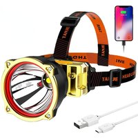 LED Headlamp Waterproof Fishing Lantern 3 Modes Powerful Headlight USB Rechargeable 18650 Head Torch Power Bank Flashlight