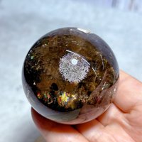 High Quality Natural Crystal Rainbow Smokey Quartz Sphere Polished Ball Healing Reiki Energy Gemstone Home Decorations Gift