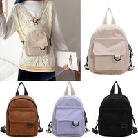 Simple Corduroy Traveling Student Bookbags Backpacks Handbags Women Mini Backpack