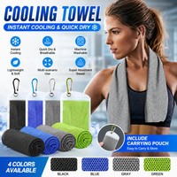 30*100cm Cooling Towel with Carry Pouch Quick Dry Sports Towel for Gym Running Fitness Yoga Hiking Camping