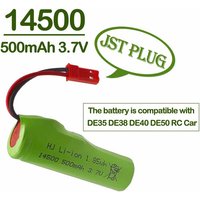500mAh 14500 3.7V Rechargeable Li-Polymer Battery with JST Plug for DE35 DE38 DE40 DE50 TB202 TM141 RC Stunt Car RC Truck Model