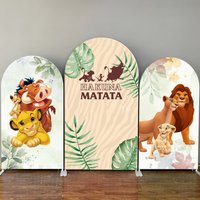 Hakuna Matata Arch Backdrop Cover Baby Shower Simba Arch Wall Lion King Nala Birthday Party Decor Photography Background Prop