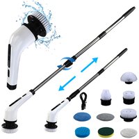 Deep Cleaning Brush with Replacement Heads Retractable Cleaning Brush Rechargeable Handheld Floor Washing Brush for Home Kitchen