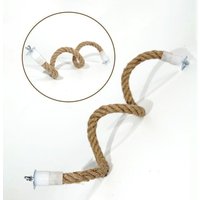 Durable DIY Bendable Parrot Perch Non-slip with Suction Cups Bird Perch Stand Bird Climbing Linen Rope Window