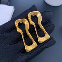 Europe America Brass Plated Gold Lock Unique Design Earrings Woman Designer Party Trendy Jewelry Accessories