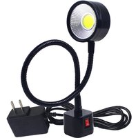 LED Super Bright Light Magnetic Base Flexible Gooseneck Lamp 220V 5W For Lathe Milling Drill Press Industrial Lighting, US Plug